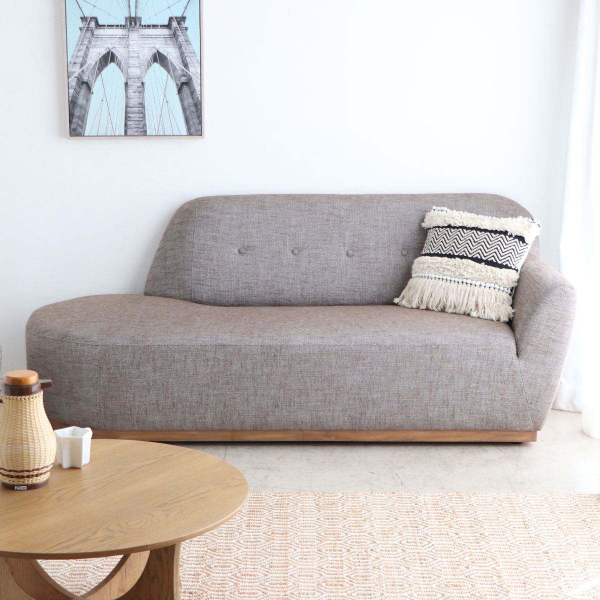 FZ KK ソファ 3P BR(オットマン付き)