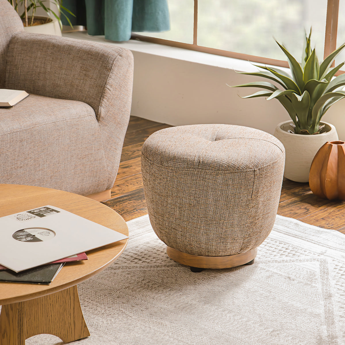 FZ KK ソファ 3P BR(オットマン付き)